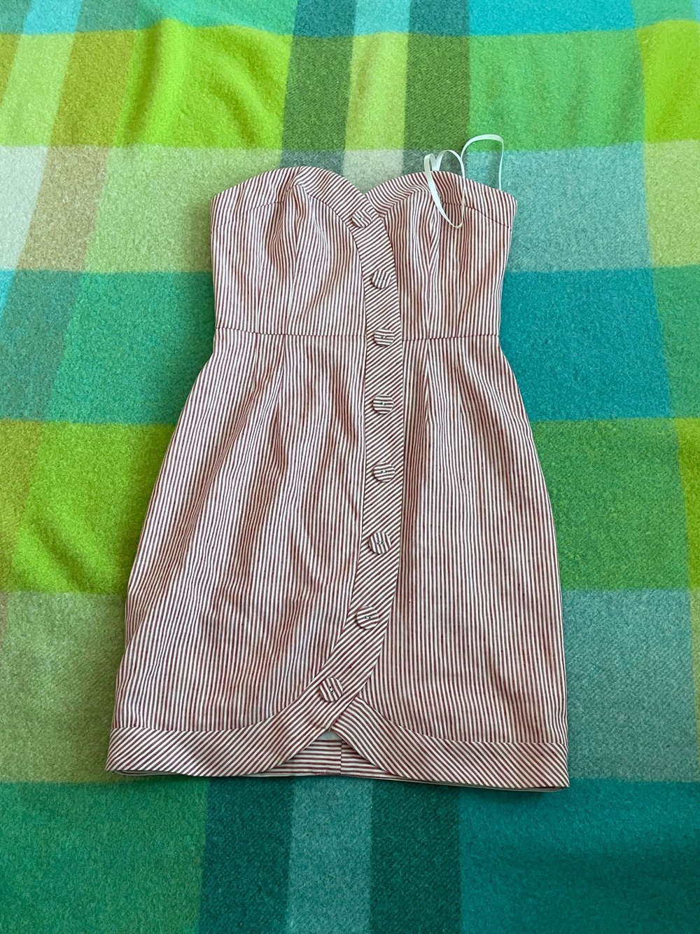BCBGMAXAZRIA Pinstriped Bustier Dress Women’s